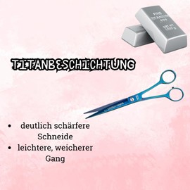 High Quality Straight Dog Scissors Made of Titanium - Rustproof & Durable - 19 cm - Fur Scissors for Dogs - Professional Scissors for Any Type of Fur Directly from EHASO from Solingen