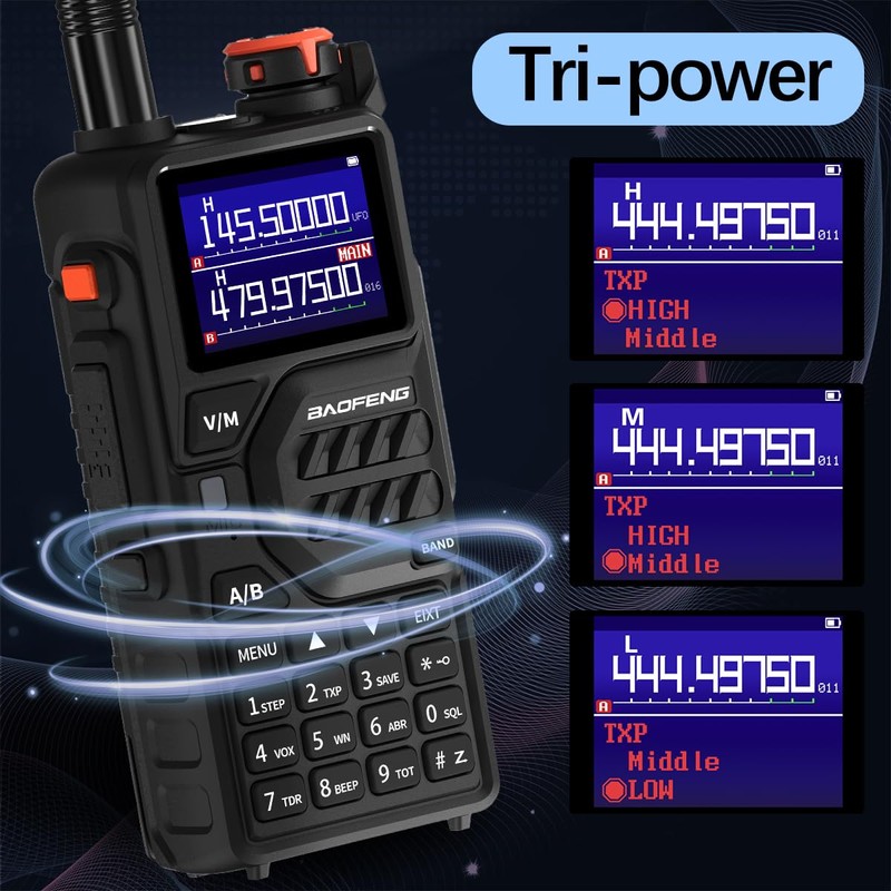 BAOFENG K5Plus Ham Radio 10W Long Range Handheld Rechargeable Walkie