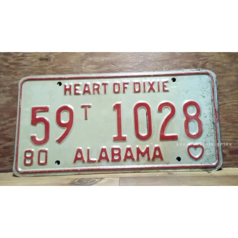 Vintage 1980 ALABAMA License Plate Antique Car Tag