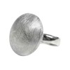 SILBERMOOS Jewelry Women´s Ring Button Round Circle Brushed 925 Sterling