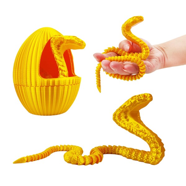 3D Printed Snake Eggs with 3D Printed Snake Inside, Cute