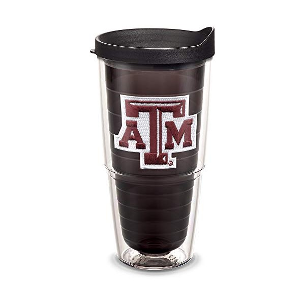 Tervis Made in USA Double Walled Texas A&M University Aggies Insulated Tumbler Cup Keeps Drinks Cold & Hot, 24oz, Primary Logo - Quartz