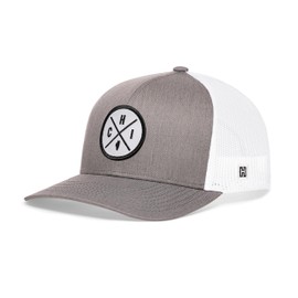 HAKA Chicago Hat – CHI Trucker Hat for Men & Women, Adjustable Baseball Cap, Mesh Snapback, Outdoor Golf Hat - Gray & White
