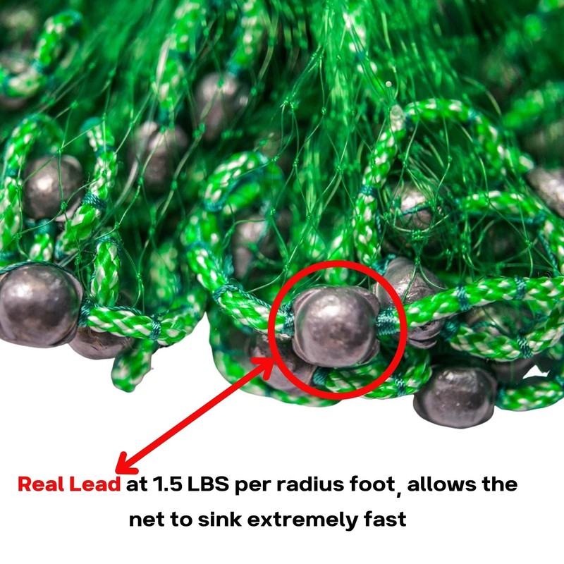 Bait Buster Bait Cast Net 1/2" Sq. Mesh Green (8