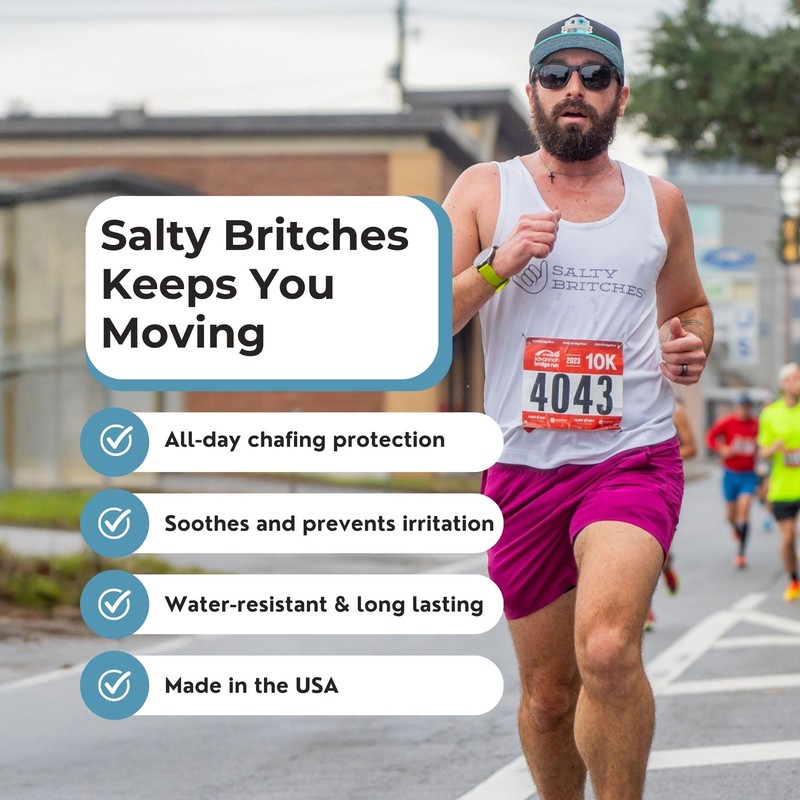 Salty Britches Waterproof Anti Chafing Ointment, Chafing Gel, Half Marathon