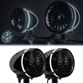 GoHawk Waterproof 300W Bluetooth Motorcycle LED Audio Amp Stereo 2 Speakers System USB