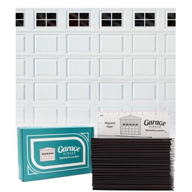 Magnetic Garage Door Windows | Fits 2 Car Garage | Strong & Glossy Real Look | Decorative Black Window Decals | Magnets Hardware Set | Faux Kit | Perfect Decoration & Easy Installation Home Upgrade