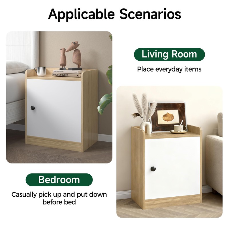 Modern Wooden Nightstand, Durable, Elegant Design for Small Spaces, Wooden