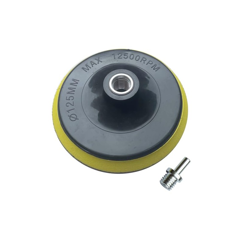 Waies 5 Inch Backer Pad with Thread Drill Adapter Arbor
