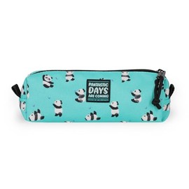 Legami - My Pencil Case, Zipper, Recycled Plastic, Durable, Spacious, Practical, School Pencil Case, Office Case, 22 x 6 cm, lightblue, PANDA