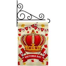 Angeleno Heritage Celebrate Victoria Day Garden Flag Set Wall Holder Canada Provinces Canadian Territories Region Country Particular Area House Banner Small Yard Gift Double-Sided, Made in USA