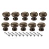 Dophee 10Pcs 19x17mm Antique Brass Cabinet Drawer Round Pulls Cupboard