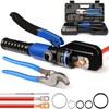 Solsop Hydraulic Crimping Tool 10 Ton with 9 Hex-Dies, 12–2/0
