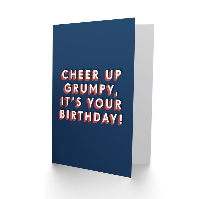 Artery8 Cheer Up Grumpy Modern Funny Cheeky For Him Birthday