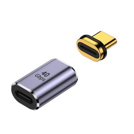 Sisyphy USB Type C Magnetic Adapter 40Gbps Video Output (1 I-Shape), Type c Magnet Converter, Adapter, 8K @ 60Hz, 4k@144Hz Video Transfer, PD3.0, 100W, Maximum Charging, eGPU Compatible, USB4.0, 3.0,