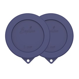 Sophico 1 Cup Round Silicone Storage Cover Lids Replacement for Anchor Hocking and Pyrex 7202-PC Glass Bowls (Container not Included) (Navy Blue -2 pack)