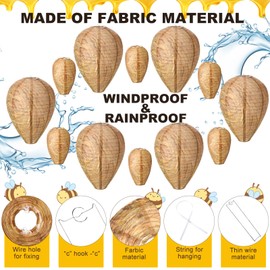 Qualirey 4 Pcs Wasp Nest Decoy Fake Nest Waterproof Wasp Deterrent Hanging Repellent for Hornets Outdoor Home Garden