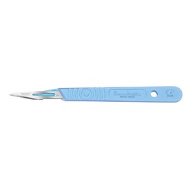 Swann-Morton - Sterile Disposable Scalpels with Graduated Plastic Handle and Stainless Steel Blade No. 11 - Box of 10 Individually Wrapped Scalpels - Blue