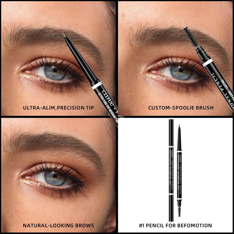 Brow Pencil, 2 Pcs Waterproof Precision Taupe Eyebrow Pencil Defines,