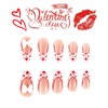 Rchovsam Medium Almond Press on Nails Valentine's French Nails Press