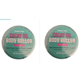 Trader Joes Cacay Oil Body Butter with Squalane & Vegan Collagen Supporting Peptides (8 oz) - two containers