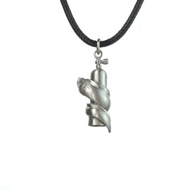 Moray Eel with Scuba Tank Necklace Pewter Pendant- Dive Gift for Women and Men, Realistic Moray Eel Scuba Tank Necklace With Diver Flag, Gifts for Divers, Scuba Jewelry
