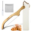 Serrated Bread Knife Wooden Bread Bow Knife Sourdough Cutter Rust-Proof