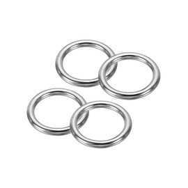 PATIKIL 1" Seamless Metal O Rings, 4 Pack 304 Stainless Steel O-Ring Heavy Solid Round Rings for Macrame, DIY Craft, Hardware, Belt, Dog Leash, 5x25mm