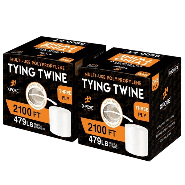 Polypropylene Tying Twine - 3 Ply White Plastic Poly Twine