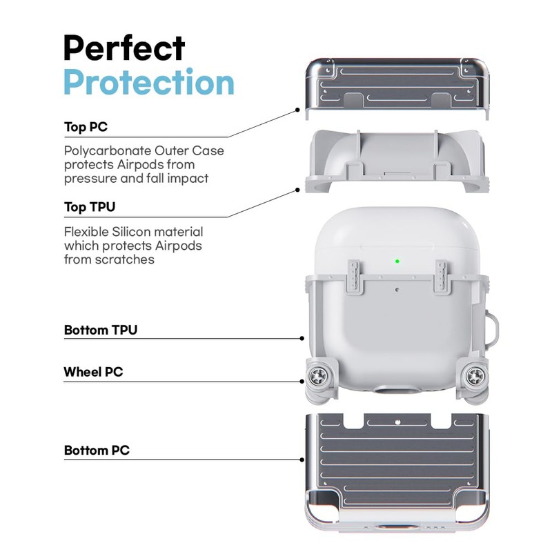 Miak for Airpods 4 Case, Protective Cover, and Dustproof, Silver