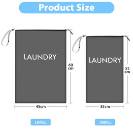 AOOTE Laundry Bag Travel, 2 Pack Waterproof Travel Laundry Bags with Zip, Laundry Bag, Dirty Laundry Bag Travel, 2 Sizes, Foldable Dirty Laundry Bag for Camping and Travel