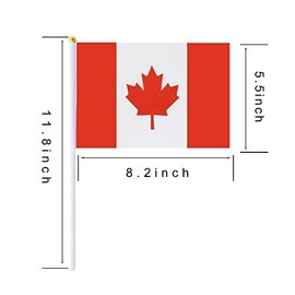 10 packs, 34 North and South American plastic poles, hand waving flags (Canada)