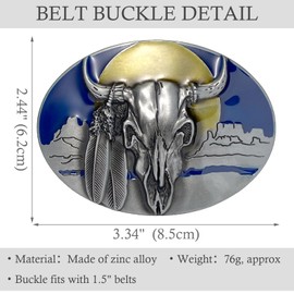 Western Belt Buckle for Men Women Vintage Longhorn Bull Rodeo Cowgirl Cowboy Belt Buckles