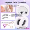 MOTIBACK 2 Paare Magnetische Wimpern Set mit Spiegelbox und Applikator,