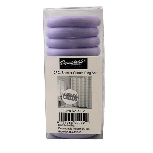 12 Piece Plastic Basic Locking Round Hook Easy Gliding Shower