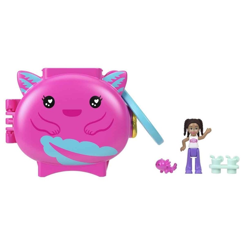 Polly Pocket Cuddly Toys Compact Play Set GYV99 Axolotl Hxx22
