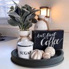 Lobolighting Black Round Decorative Serving Tray, Black Decorative Tray for