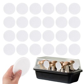 24-Pcs 3" Monotub Adhesive Filter Disks - 3mm Thick Monotub Filter Discs for Mushroom Growing Supplies - Replacement Filter Pads for Monotub Filters and Fruiting Chambers