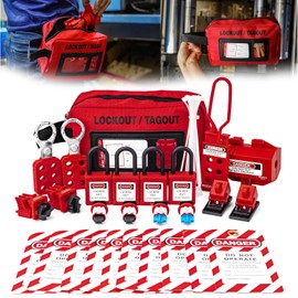 BOZZYS Electrical Lockout Tagout Kit,27 Pack Lockout Locks Includes Loto Padlock,Circuit Breaker Lockout,Lockout Hasp,Tagout Tag,for Electrical Risk Removal(BD-ZTI-KIT3)
