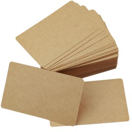 Pack of 100 Blank Playing Cards, Business Cards, Blank Cards, Blank Playing Cards, Flash Cards, Business Cards, Blank White Postcard, Thank You Card, Kraft Paper, 54 x 88 mm