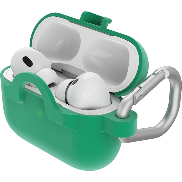 OtterBox Soft Touch Headphone Case for AirPods Pro (1st gen / 2nd gen) Shockproof, Drop proof, Ultra-Slim, Scratch and Scuff Protective Case for Apple AirPods, Includes Carabiner, Light Green