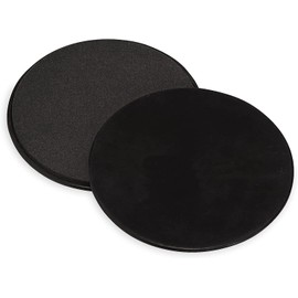 Stanz (TM) 2PCS 2 Pack Gliding Discs Core Sliders. Dual Sided Use on Carpet or Hardwood Floors. Abdominal Exercise Equipment (Black)