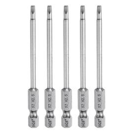 HARFINGTON 5pcs Hex Head Wrench Drill Bit 2.5mm (H2.5) Metric 1/4" Hex Shank 80mm (3.2") Long Magnetic S2 Steel Screwdriver Bits Industrial Grade Hexagon Flat Drill Bits for Screws