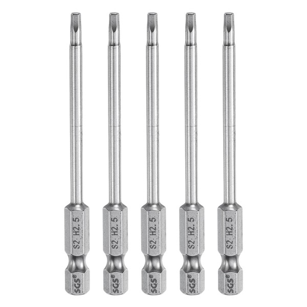HARFINGTON 5pcs Hex Head Wrench Drill Bit 2.5mm (H2.5) Metric