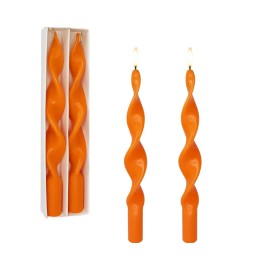 Gedengni 10-inch Orange Spiral Candlesticks Cute Tapered Spring Twisted Swirl Candles for Home Holidays Parties Women'scolor: Pink, size: Medium (6"-8")