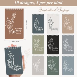 Motipuns 50 Pcs Employee Appreciation Gift Mini Inspirational Spiral Notebook Thank You Pocket Notepad for Social Worker Office Staff Team Teacher Coworker Volunteer, 64 Page/ 32 Sheet(Inspiration)