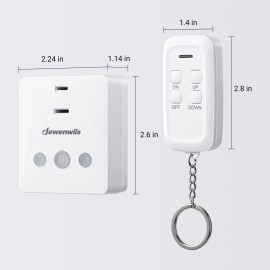 DEWENWILS 100FT Range Dimmer Switch for Lights Remote Control LED Tungsten