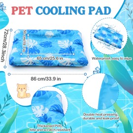 Drydiet Cooling Mat for Large Dogs, 33.9'' x 28.3'' Thickened Rectangular Pad Anti-Grab Internal Cold Gel Without Water Filling, Lightweight, Washable, Playmat for Indoor/Outdoor