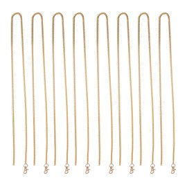 8pcs Aluminum Curb Chains 3.9 Feet Each DIY Handcraft Round Buckle Link Chain Craft Chain for Advertising Board Gold
