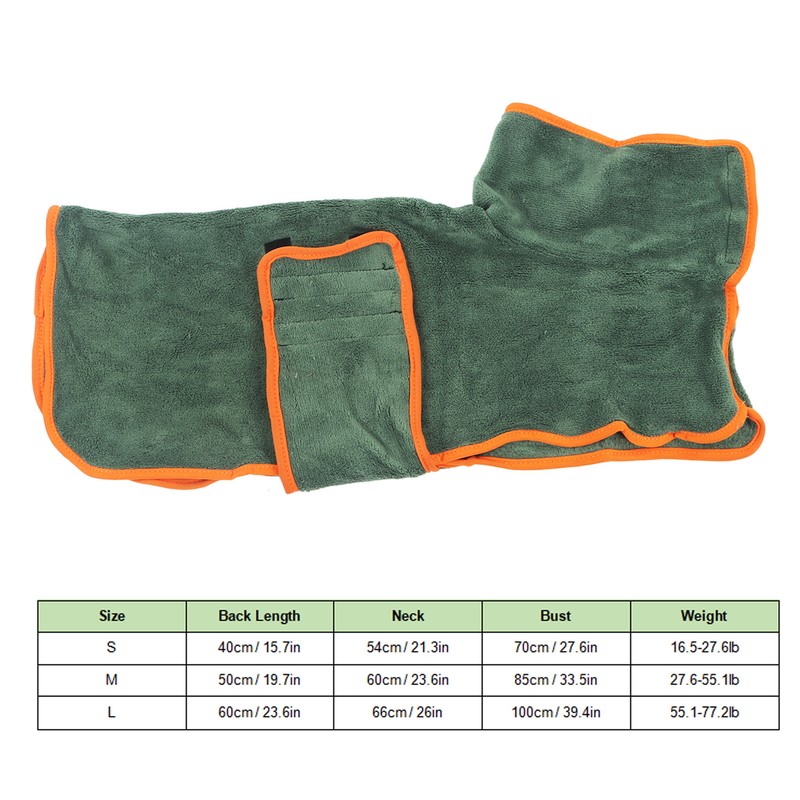 Dog Drying Robe Fast Drying Water Absorption Keep Warm Pet
